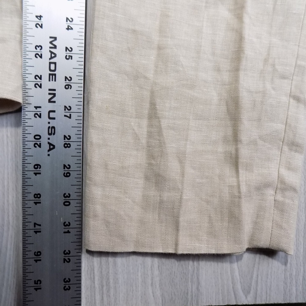 Abercrombie & Fitch Slim Fit Linen Suit Mens 44R 34x34 Beige Preppy EUC - Picture 14 of 16